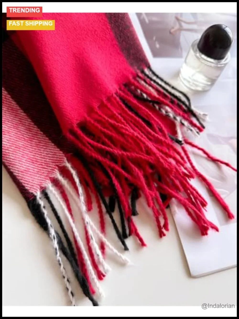 Cashmere Feel Long Plaid Pashmina Scarf Wrap Shawl